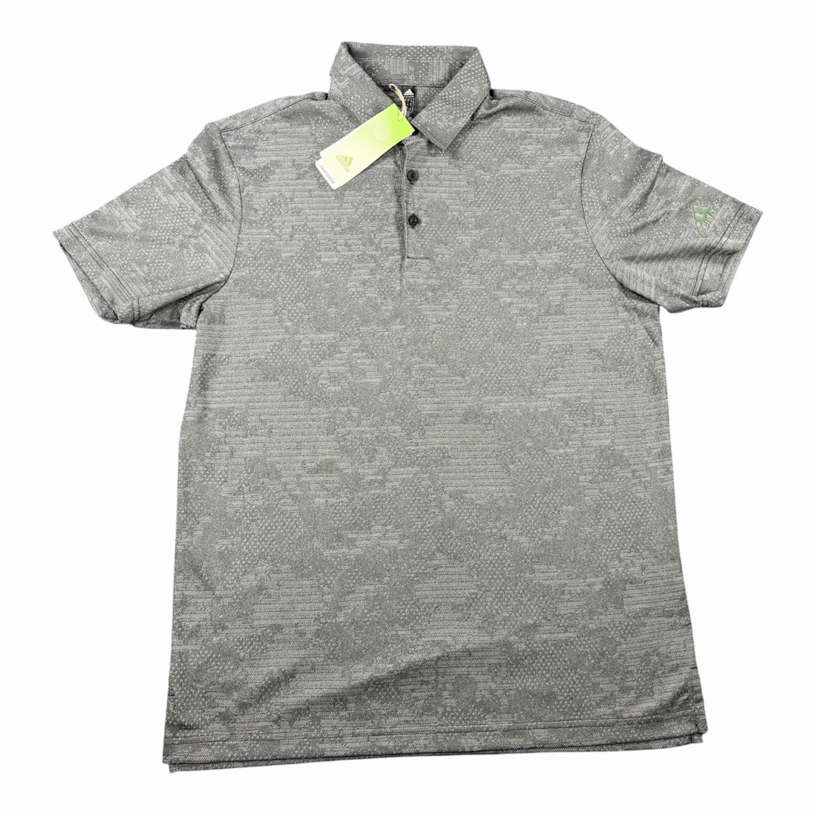 Adidas Primegreen Camo Polo Shirt Mens Medium Gray Golf Performance Nwt